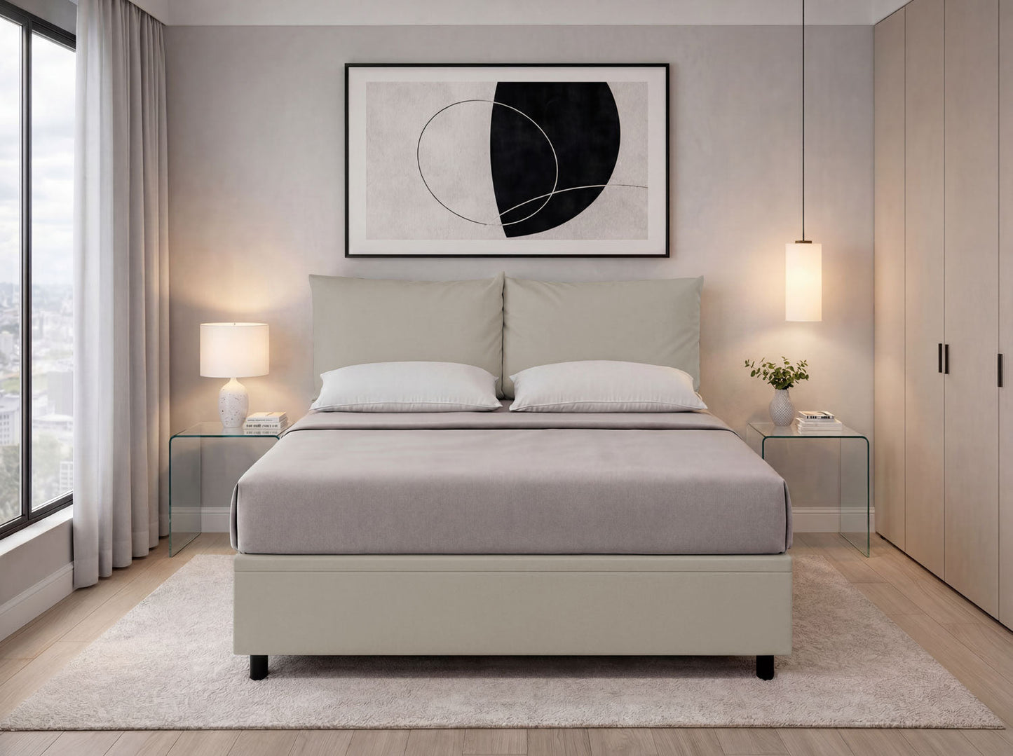 Letto Scrigno Tortora – Contenitore Imbottito, Testata a Scelta - JoyShop Materassi 16