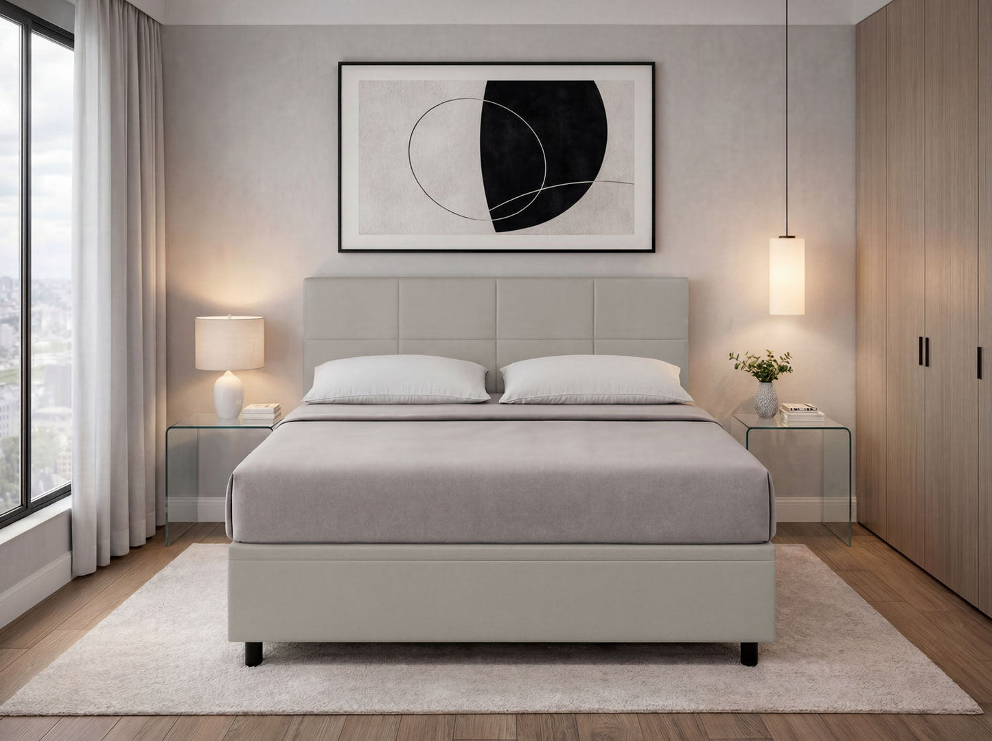Letto Scrigno Tortora – Contenitore Imbottito, Testata a Scelta - JoyShop Materassi 7