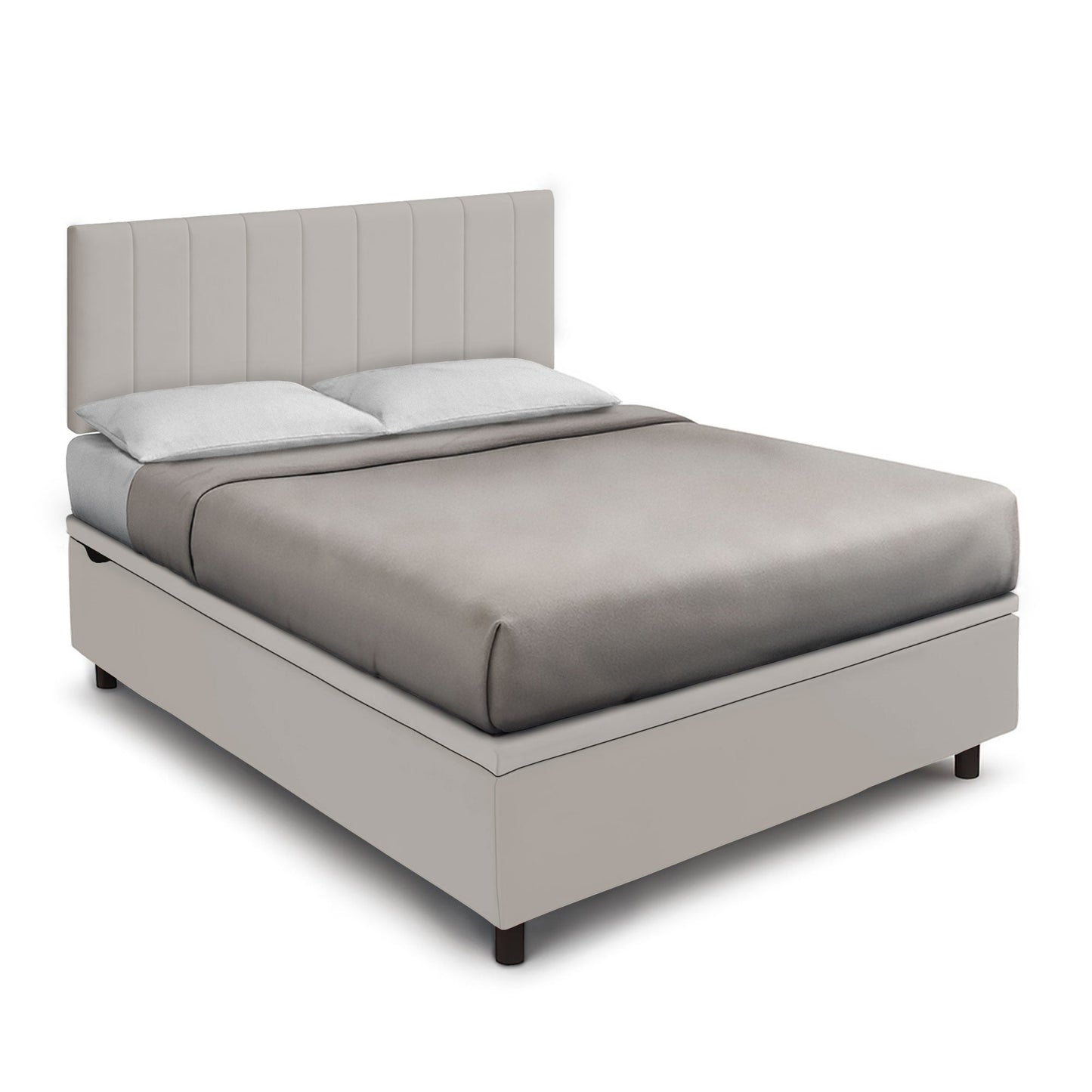 Letto Scrigno Tortora – Contenitore Imbottito, Testata a Scelta - JoyShop Materassi 5