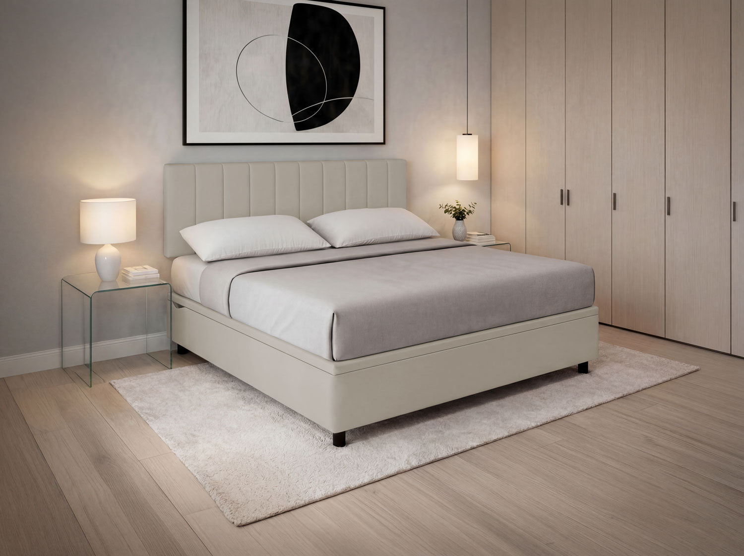 Letto Scrigno Tortora – Contenitore Imbottito, Testata a Scelta - JoyShop Materassi 6