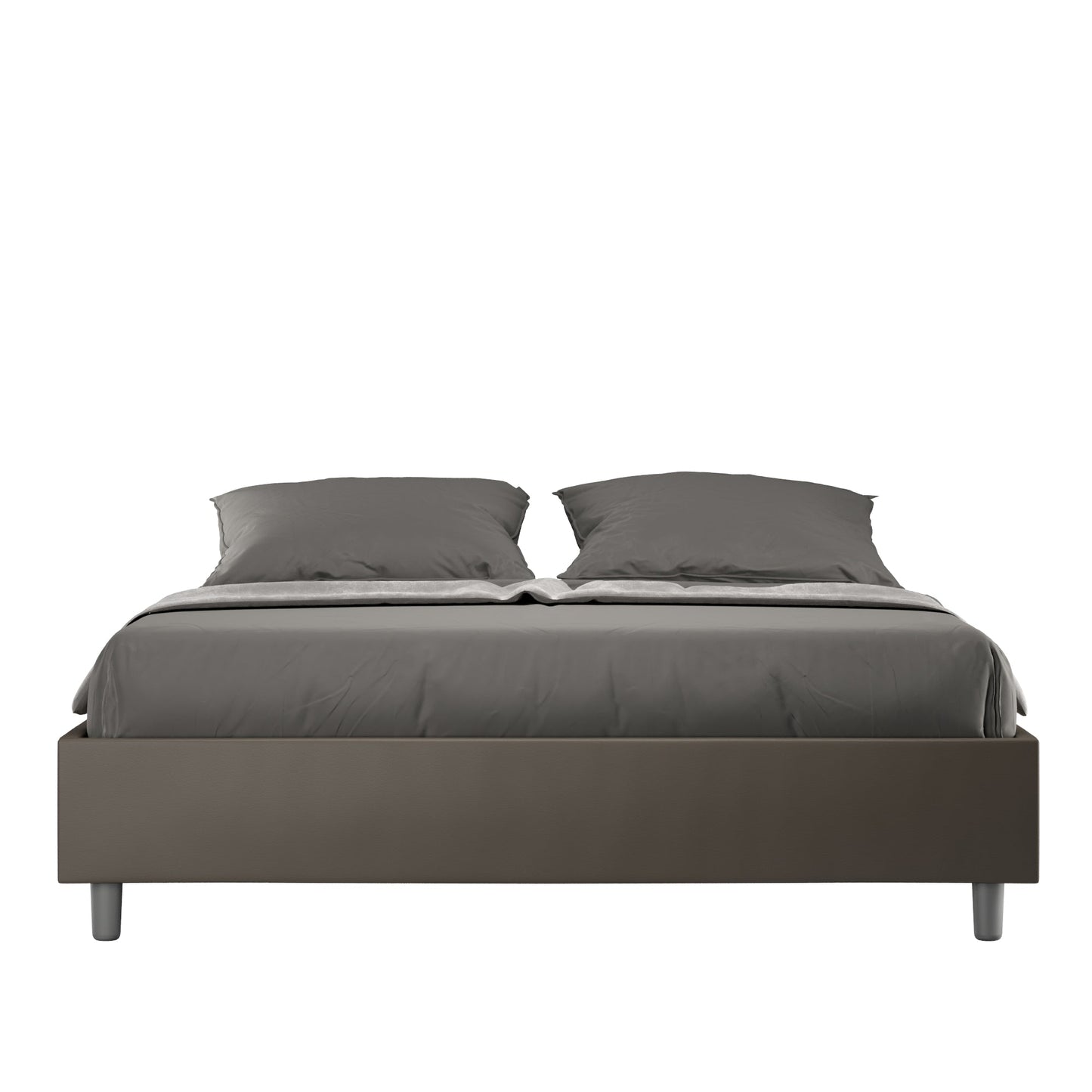 Letto sin cabecera a elección, con contenedor o con somier de lamas Similpelle Cappuccino - 80x190 Individual estándar - JoyShop Colchones