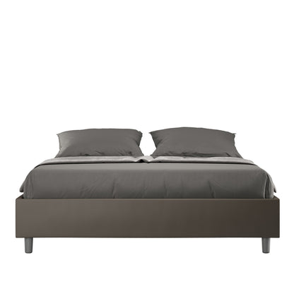 Letto sin cabecera a elección, con contenedor o con somier de lamas Similpelle Cappuccino - 80x190 Individual estándar - JoyShop Colchones