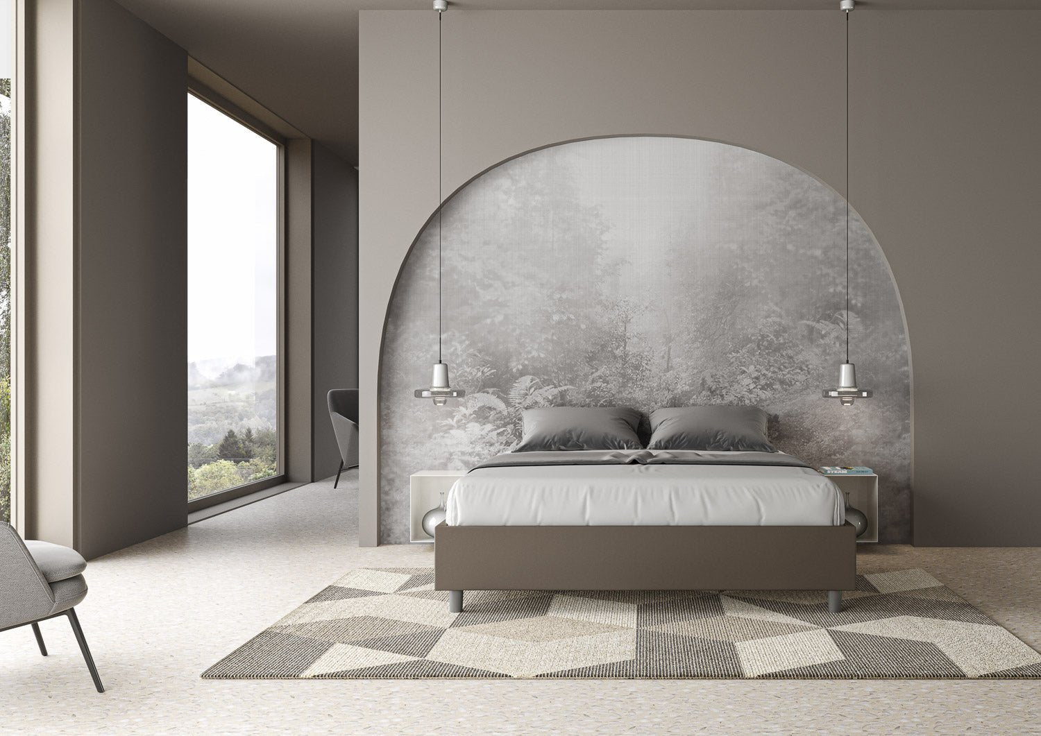Letto sin cabecera a elección, con contenedor o con somier de lamas Similpelle Cappuccino - 80x190 Individual estándar - JoyShop Colchones