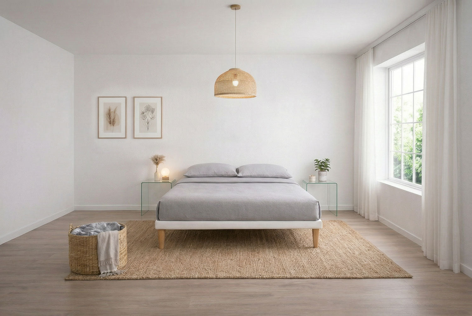 Letto Trama Bianco senza testata (160 matrimoniale)