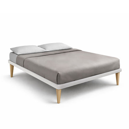 Letto Trama Bianco senza testata - vista frontale