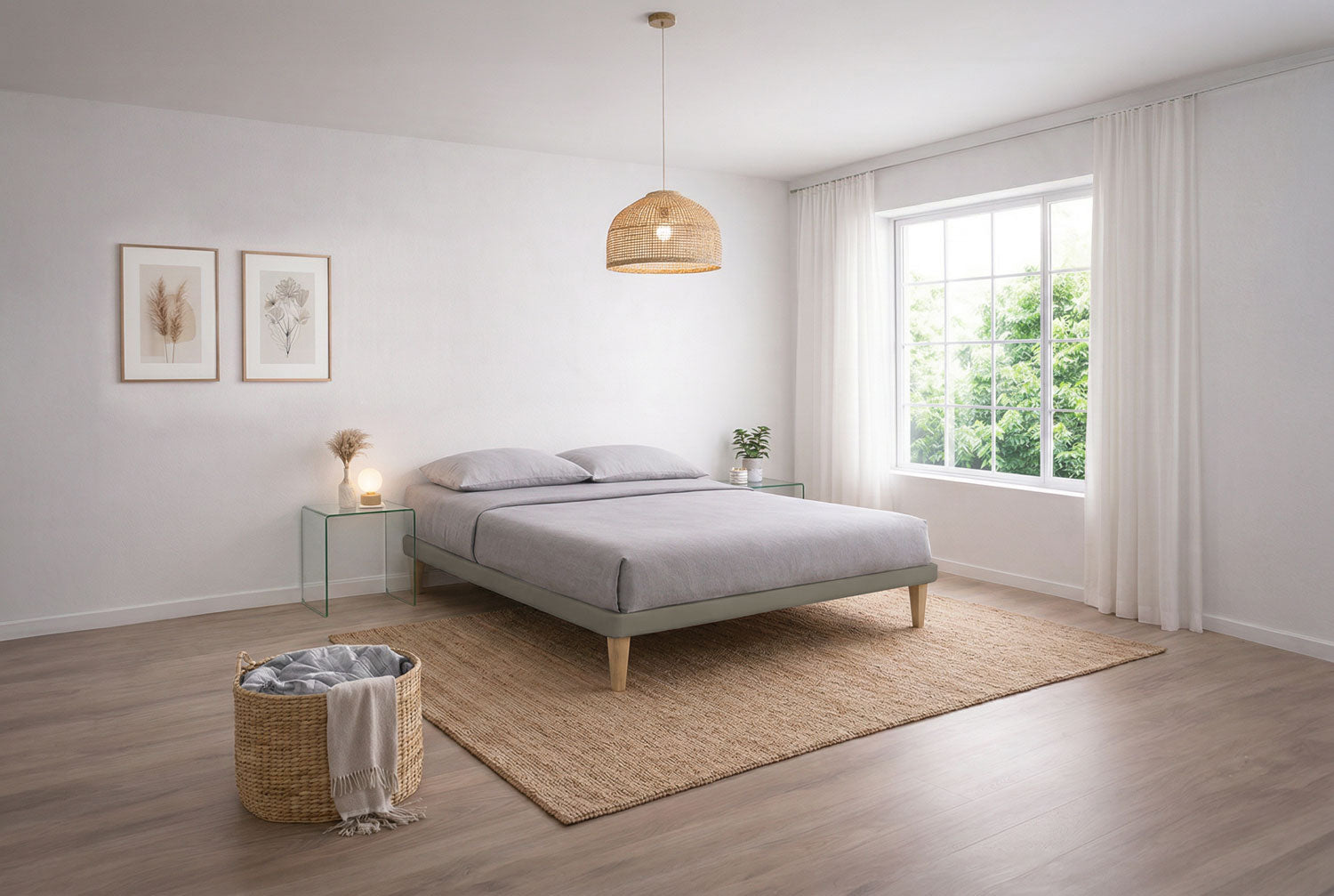 Letto Trama Cappuccino senza testata - dettaglio