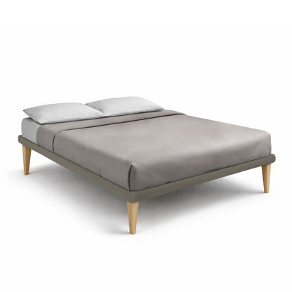 Letto Trama Cappuccino senza testata - vista frontale