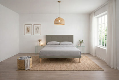 Letto Trama Cappuccino testata Button (160 matrimoniale)