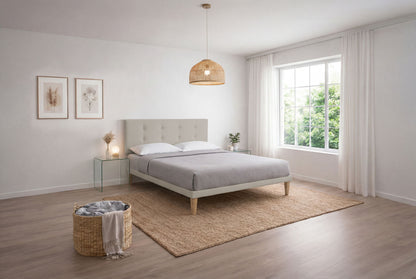 Letto Trama Tortora testata Button - dettaglio