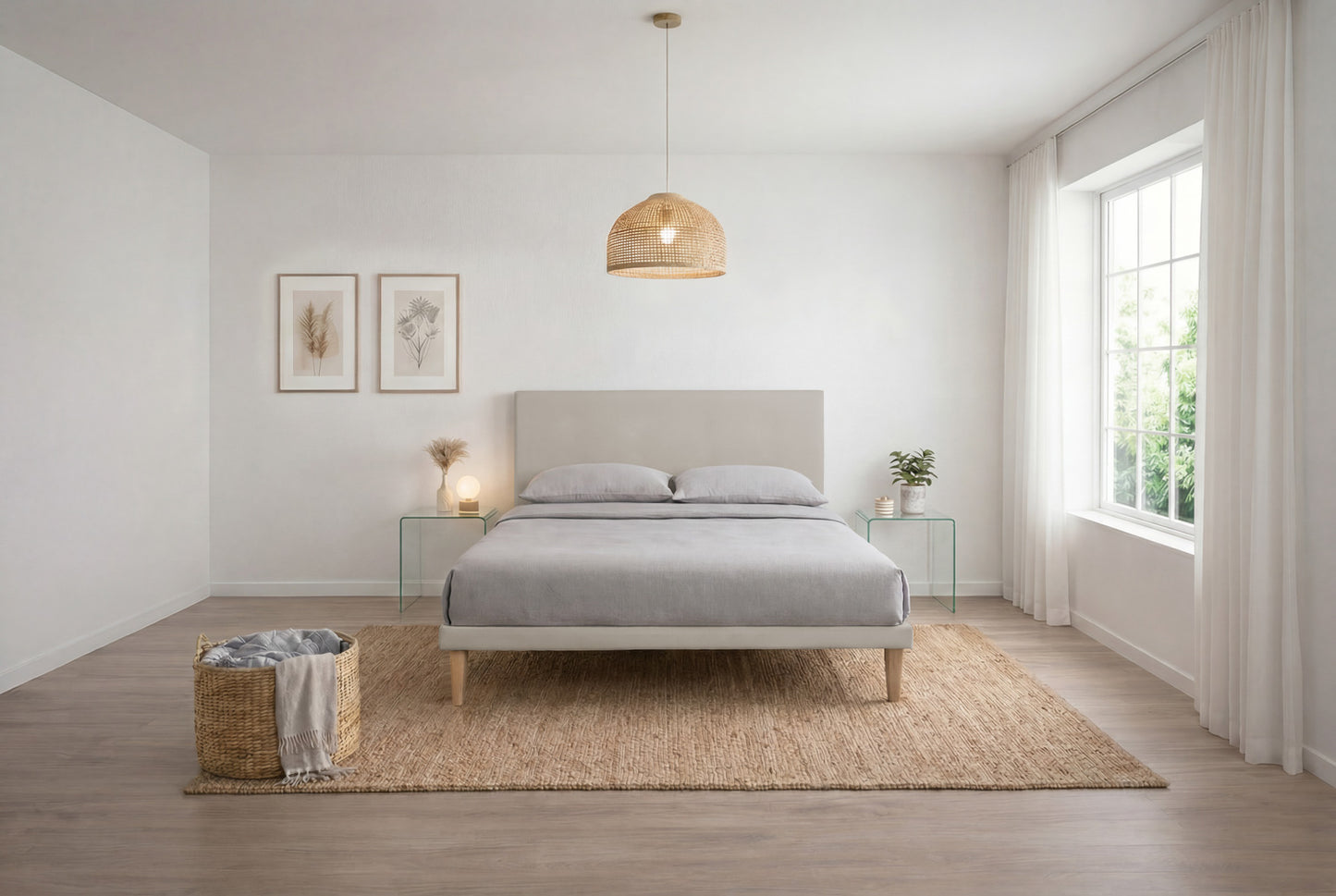 Letto Trama Tortora testata Flat (160 matrimoniale)