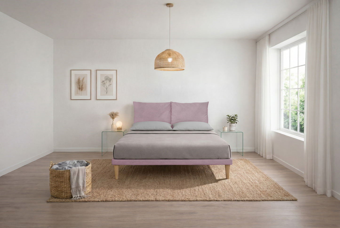 Letto Trama Glicine testata Soft (160 matrimoniale)