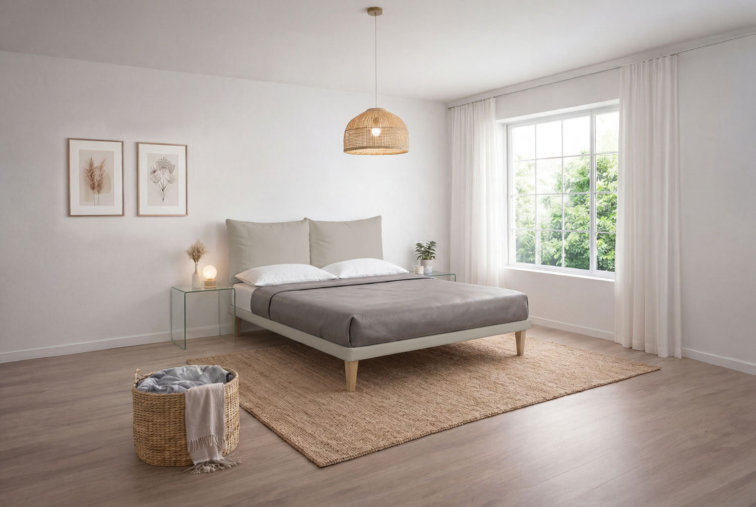 Letto Trama Tortora testata Soft - dettaglio