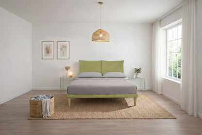 Letto Trama Tè Verde testata Soft (160 matrimoniale)