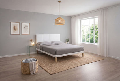 Letto Trama Bianco testata Square - dettaglio