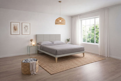 Letto Trama Tortora testata Square - dettaglio