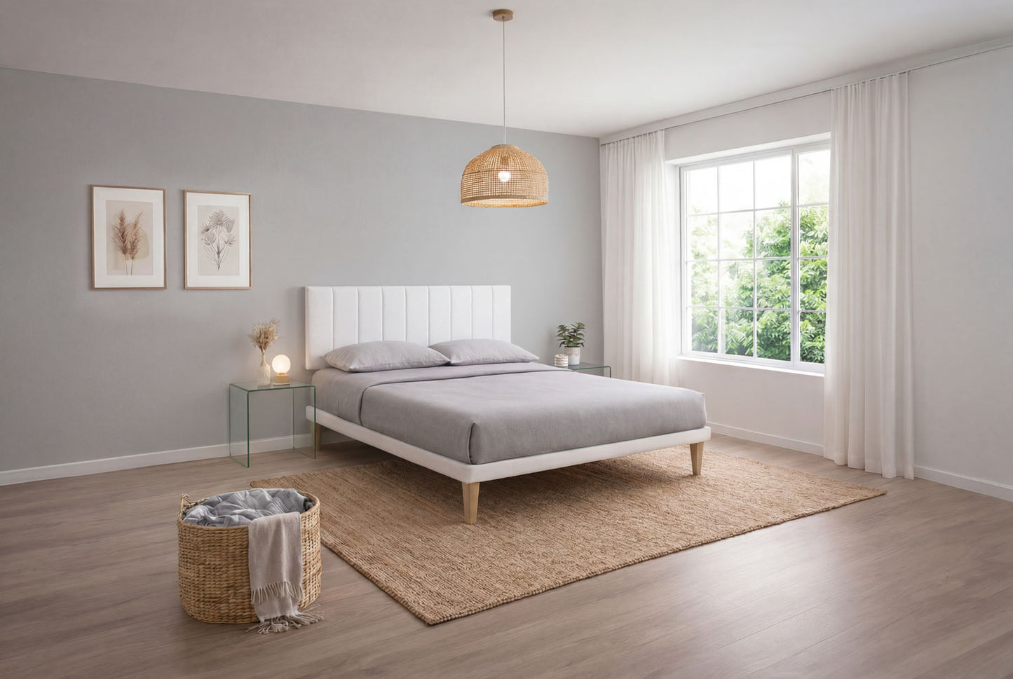 Letto Trama Bianco testata Vertical - dettaglio