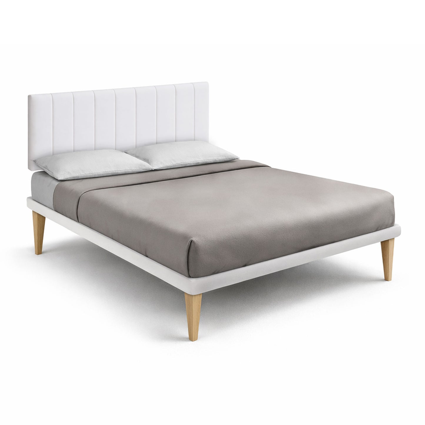Letto Trama Bianco testata Vertical - vista frontale