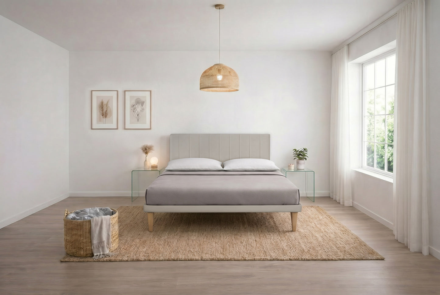 Letto Trama Tortora testata Vertical (160 matrimoniale)