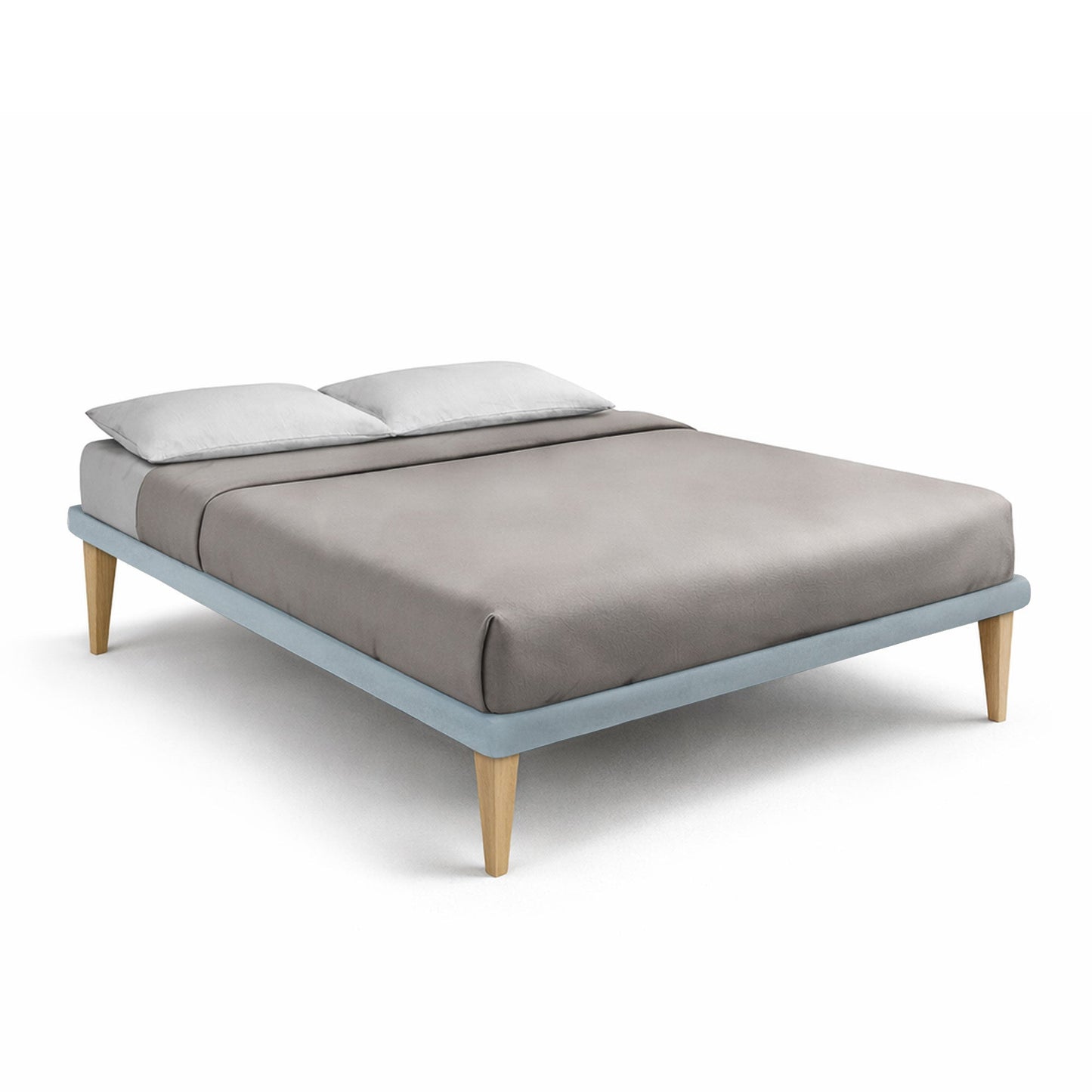 Letto Trama Azzurro – Rete Rivestita, Testata a Scelta - JoyShop Materassi 2