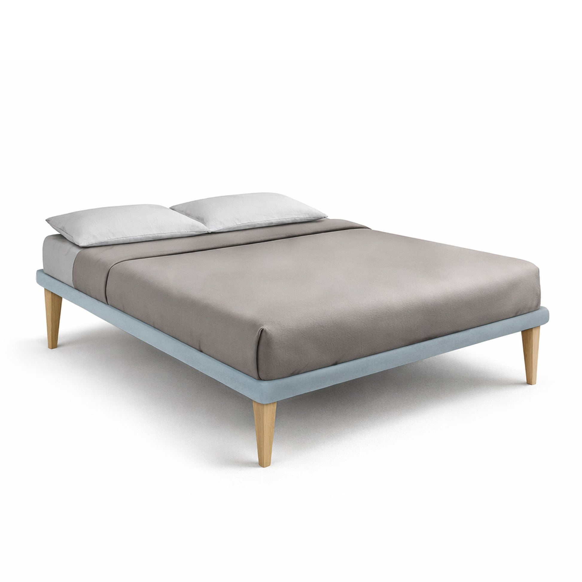 Letto Trama Azzurro – Rete Rivestita, Testata a Scelta - JoyShop Materassi 2