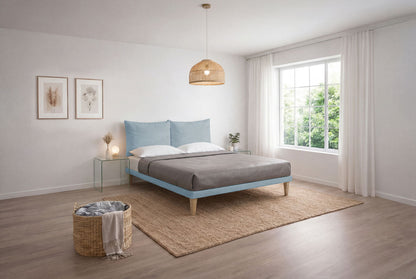 Letto Trama Azzurro – Rete Rivestita, Testata a Scelta - JoyShop Materassi 18