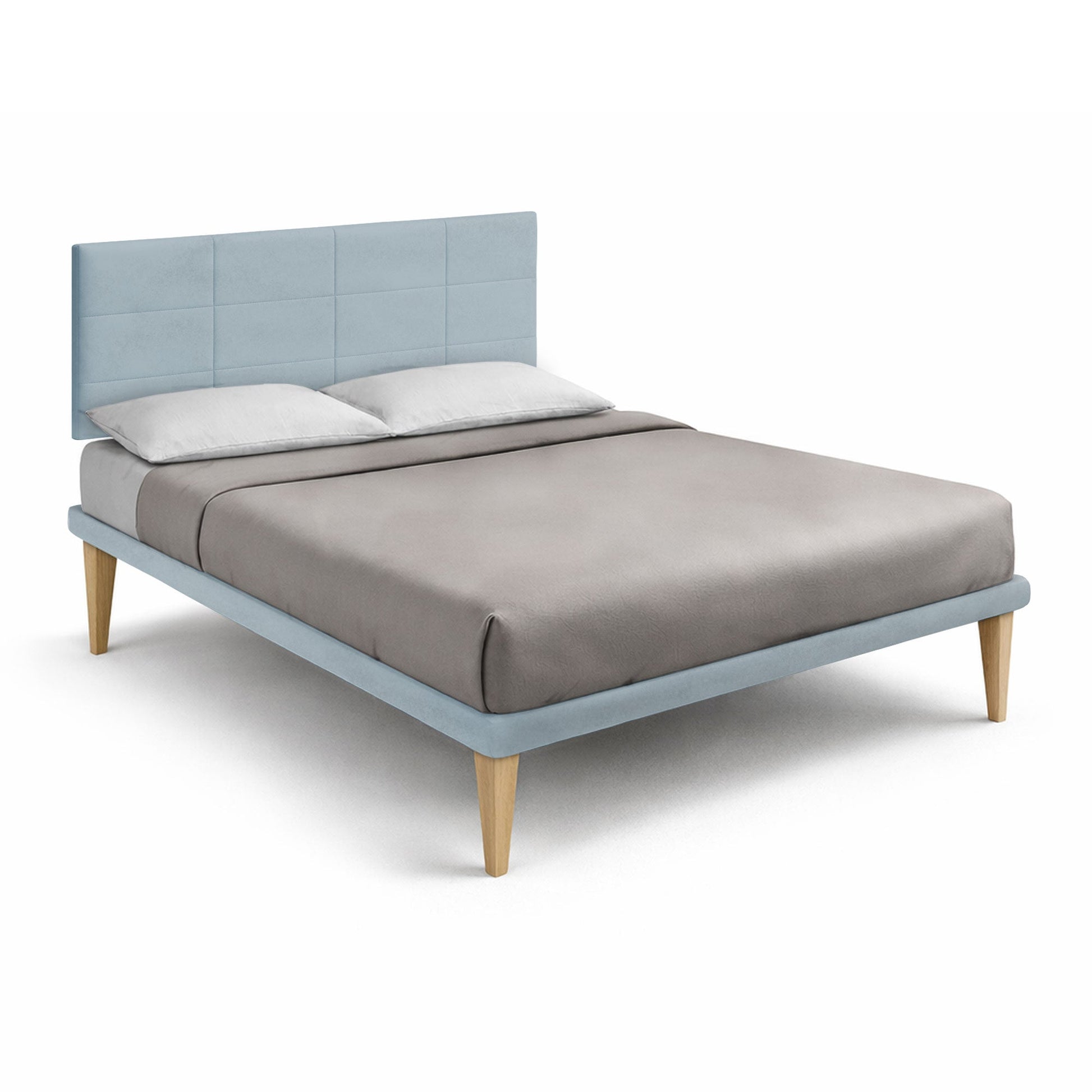 Letto Trama Azzurro – Rete Rivestita, Testata a Scelta - JoyShop Materassi 8