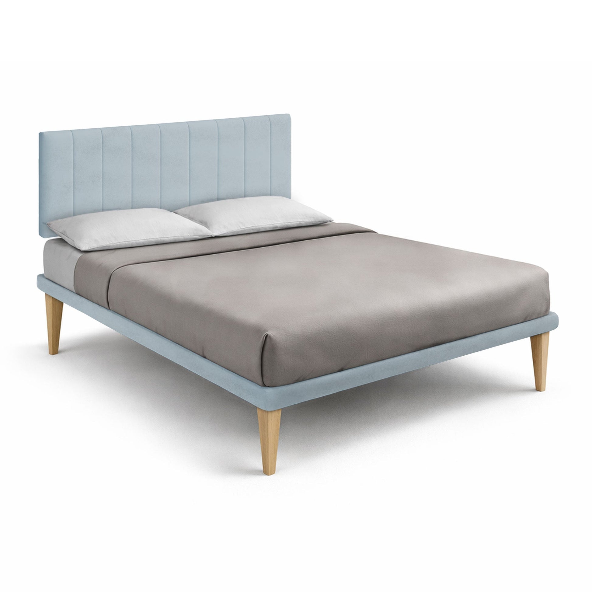 Letto Trama Azzurro – Rete Rivestita, Testata a Scelta - JoyShop Materassi 5