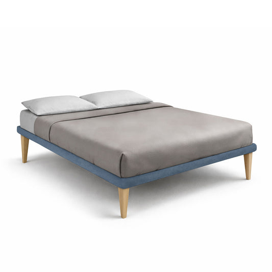 Letto Trama Blu – Rete Rivestita, Testata a Scelta - JoyShop Materassi 2