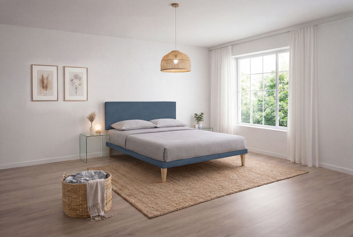 Letto Trama Blu – Rete Rivestita, Testata a Scelta - JoyShop Materassi 15
