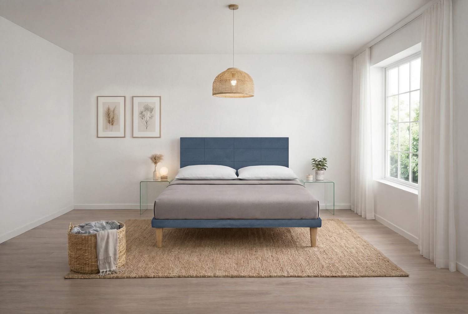 Letto Trama Blu – Rete Rivestita, Testata a Scelta - JoyShop Materassi 7