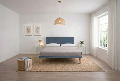 Letto Trama Blu – Rete Rivestita, Testata a Scelta - JoyShop Materassi 4