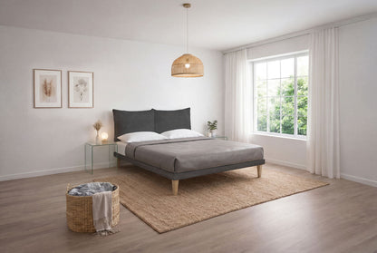 Letto Trama Grigio – Rete Rivestita, Testata a Scelta - JoyShop Materassi 18