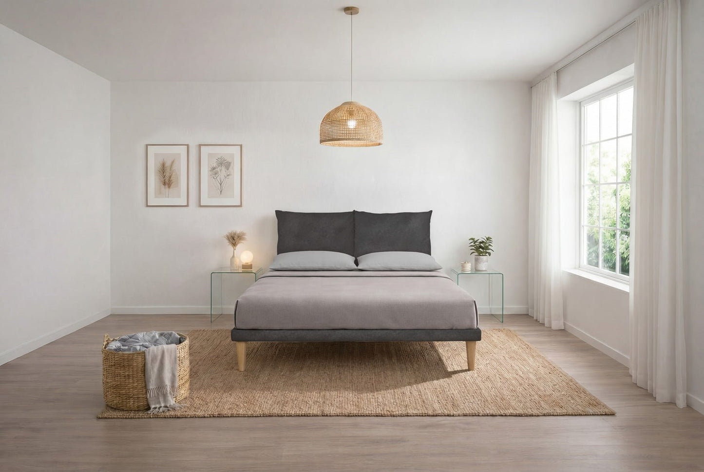 Letto Trama Grigio – Rete Rivestita, Testata a Scelta - JoyShop Materassi 16