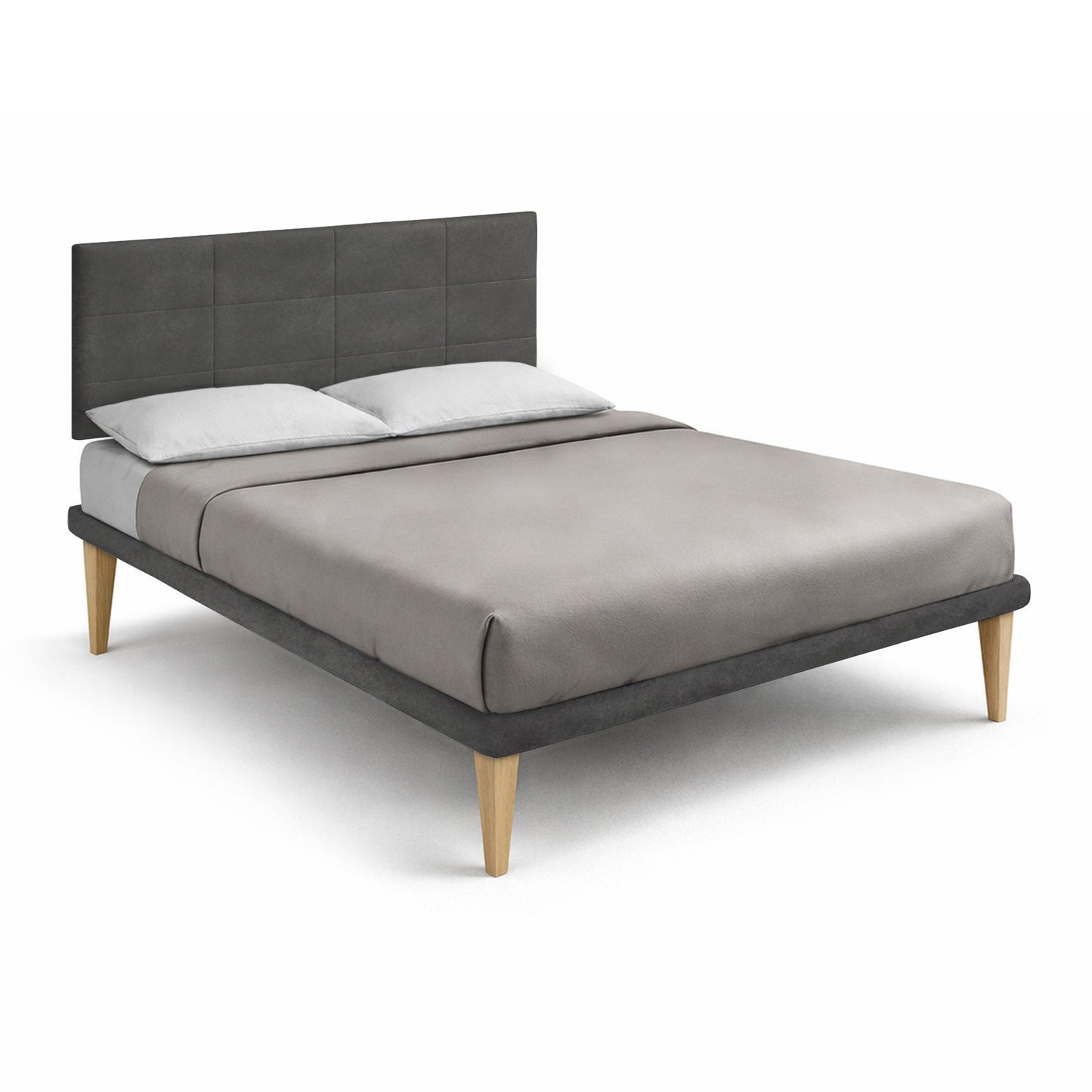 Letto Trama Grigio – Rete Rivestita, Testata a Scelta - JoyShop Materassi 8