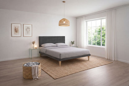Letto Trama Grigio – Rete Rivestita, Testata a Scelta - JoyShop Materassi 6