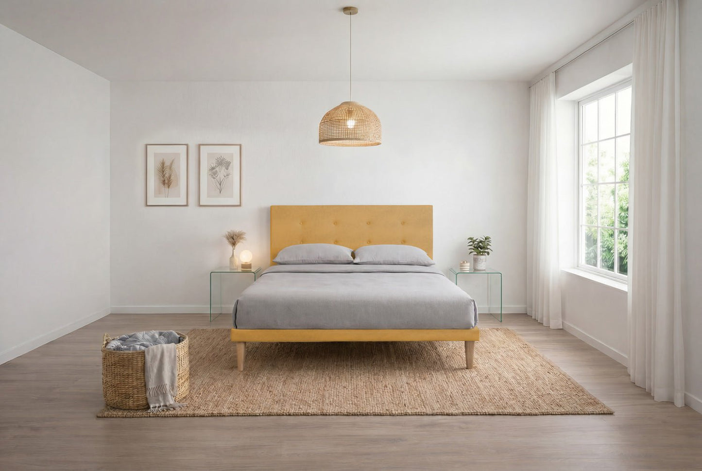 Letto Trama Ocra – Rete Rivestita, Testata a Scelta - JoyShop Materassi 10