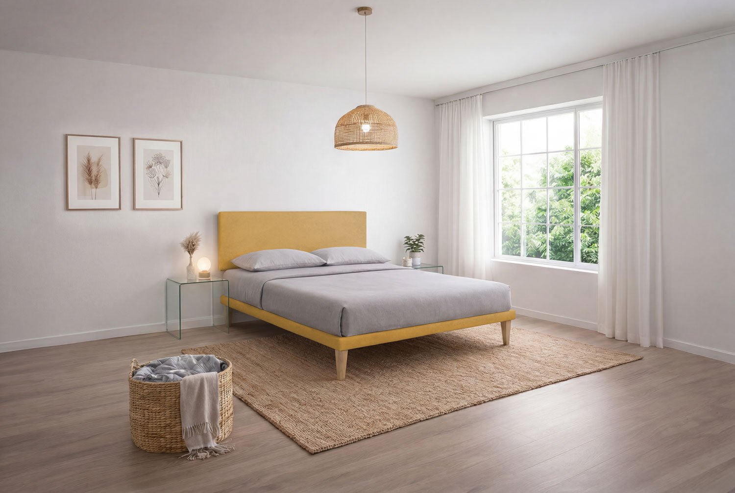 Letto Trama Ocra – Rete Rivestita, Testata a Scelta - JoyShop Materassi 15