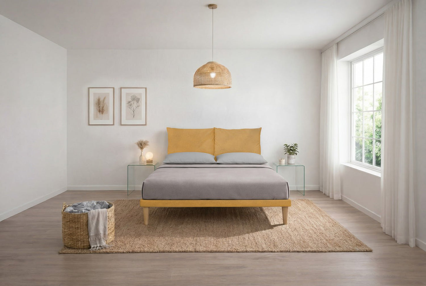 Letto Trama Ocra – Rete Rivestita, Testata a Scelta - JoyShop Materassi 16