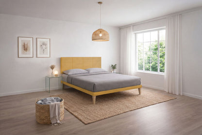 Letto Trama Ocra – Rete Rivestita, Testata a Scelta - JoyShop Materassi 9