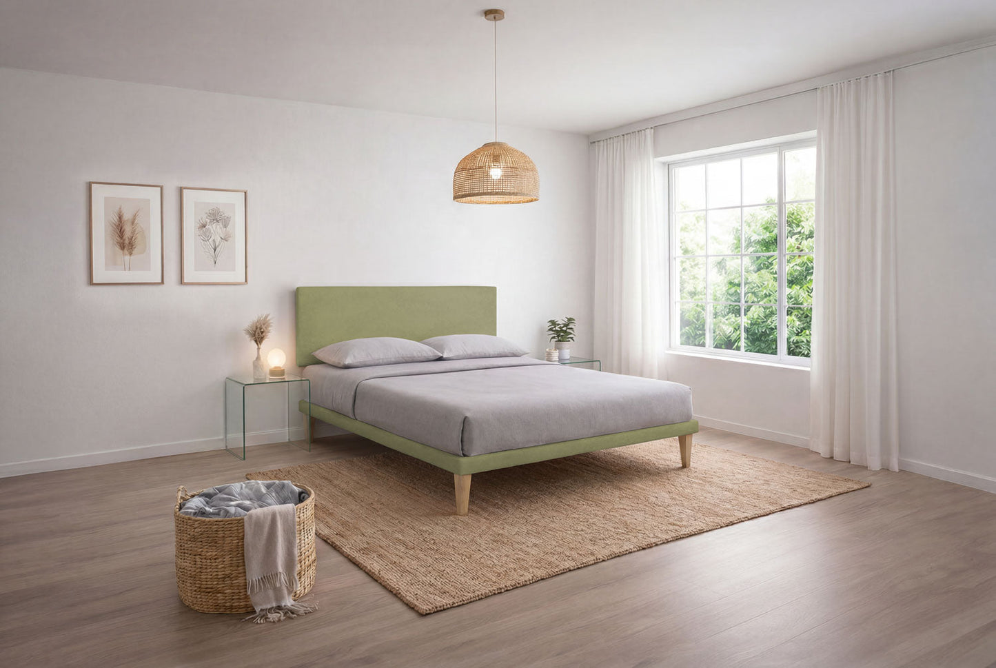 Letto Trama Tè Verde – Rete Rivestita, Testata a Scelta - JoyShop Materassi 15