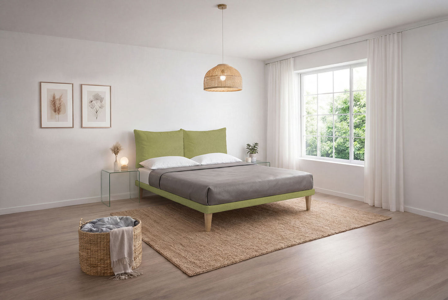 Letto Trama Tè Verde – Rete Rivestita, Testata a Scelta - JoyShop Materassi 18