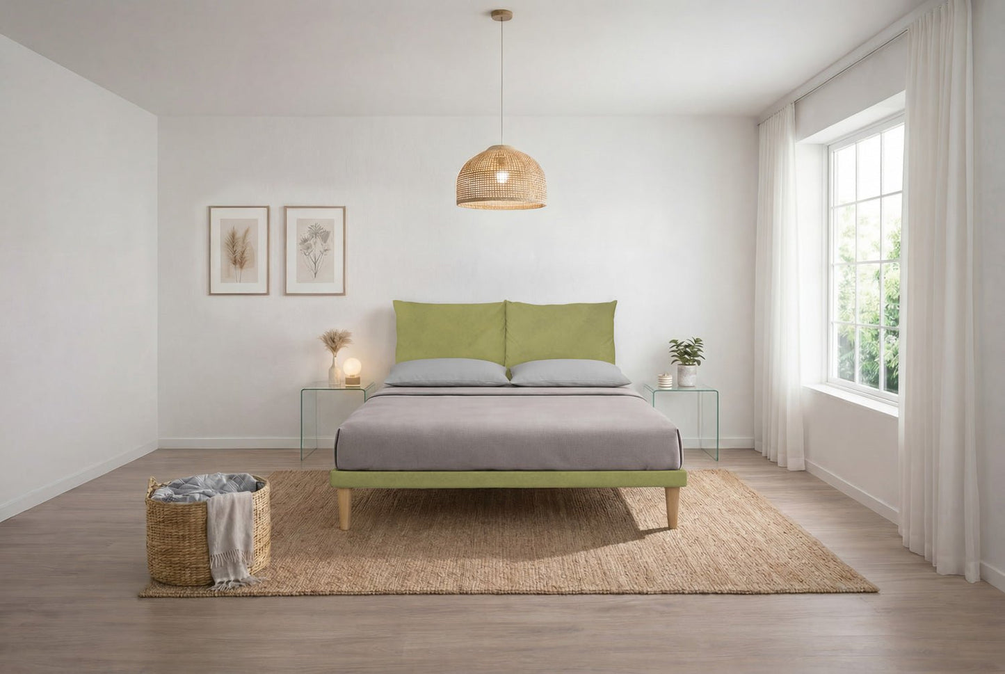 Letto Trama Tè Verde – Rete Rivestita, Testata a Scelta - JoyShop Materassi 16