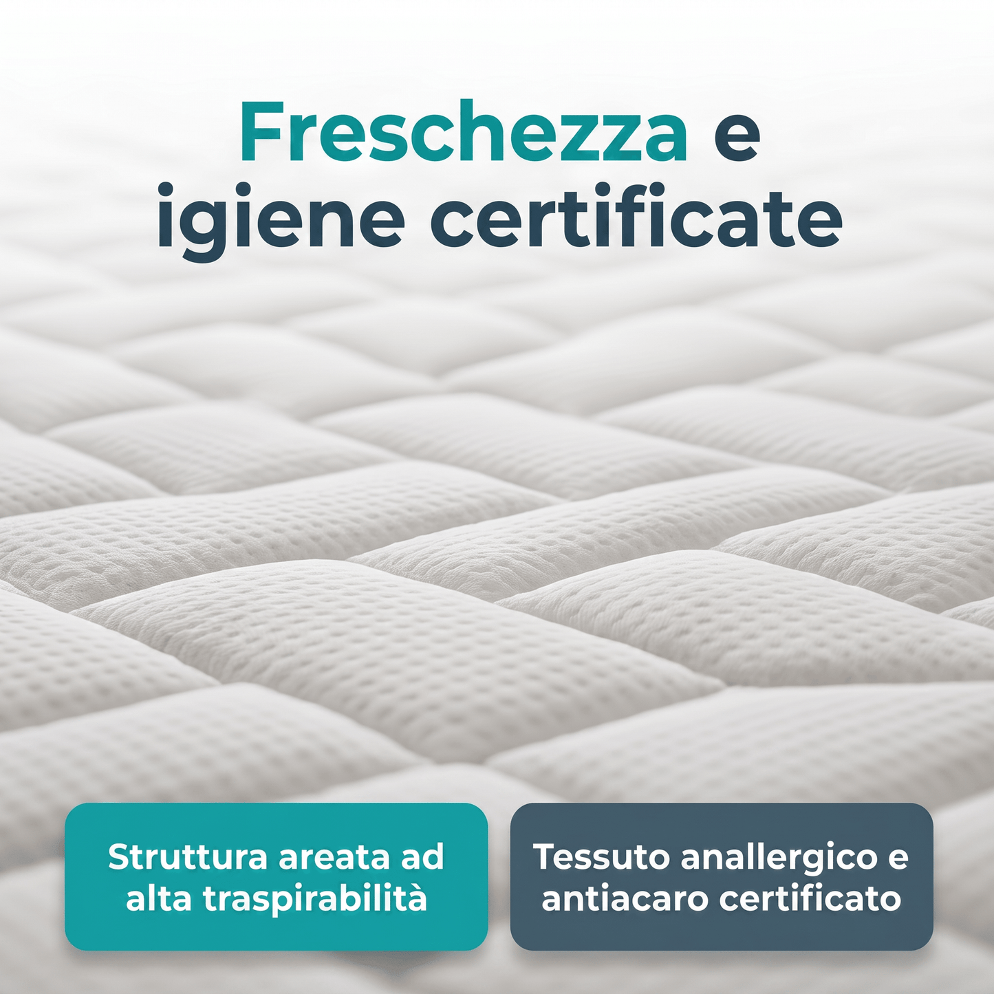 Materasso Memory a zone multi onda alto 23 cm con Waterlily tessuto anallergico e antiacaro COMFORT3 - 80x190 Singolo standard - JoyShop Materassi