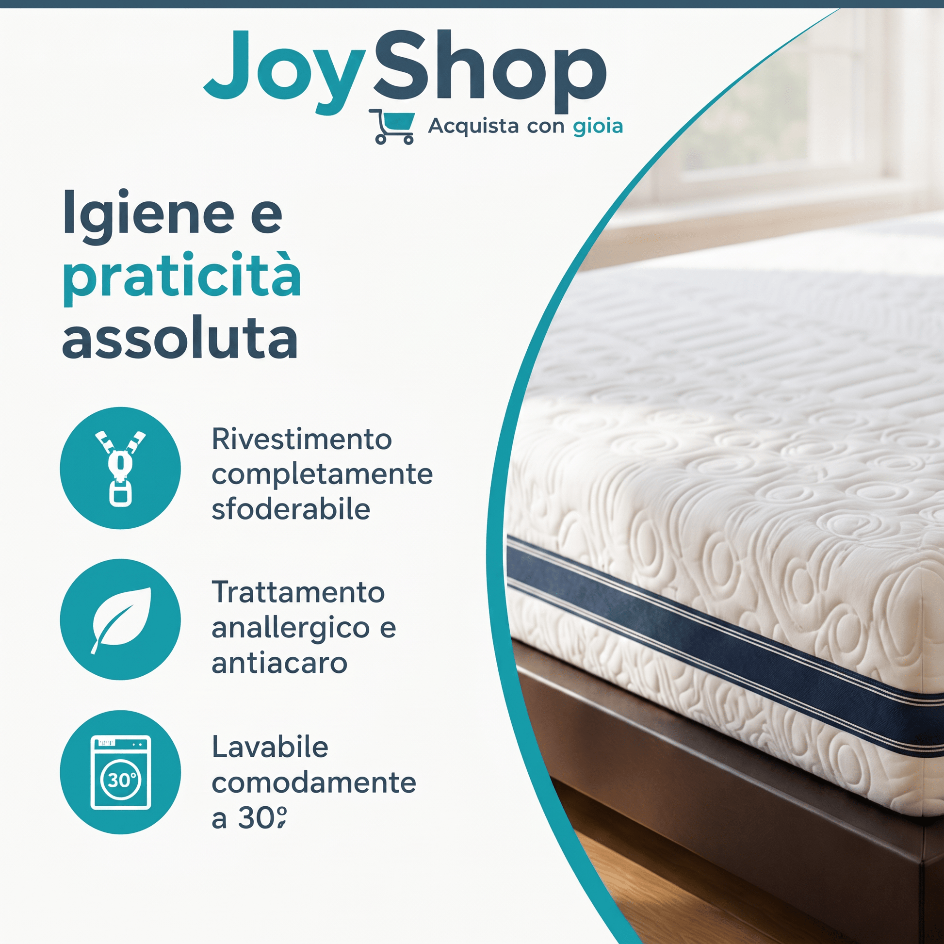 Materasso Memory Bugnato Traspirante – 5 cm, 27 cm, Alta Portanza | MEMORY KING - JoyShop Materassi 5
