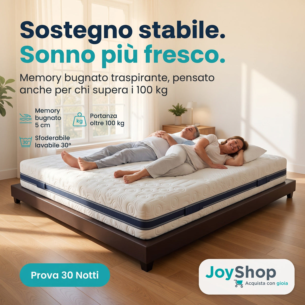 Materasso Memory Bugnato Traspirante – 5 cm, 27 cm, Alta Portanza | MEMORY KING - JoyShop Materassi 2