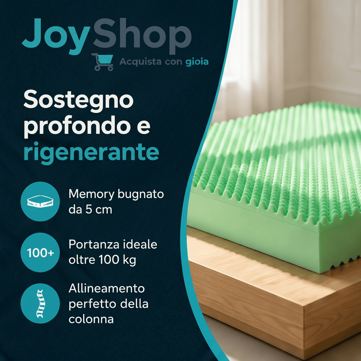 Materasso Memory Bugnato Traspirante – 5 cm, 27 cm, Alta Portanza | MEMORY KING - JoyShop Materassi 4