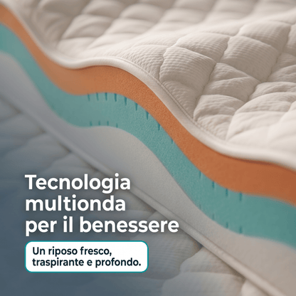 Materasso Memory Multionda Anatomico – 5 cm, 27 cm, 7 Zone | ONDA MEMORY - 80x190 Singolo standard - JoyShop Materassi