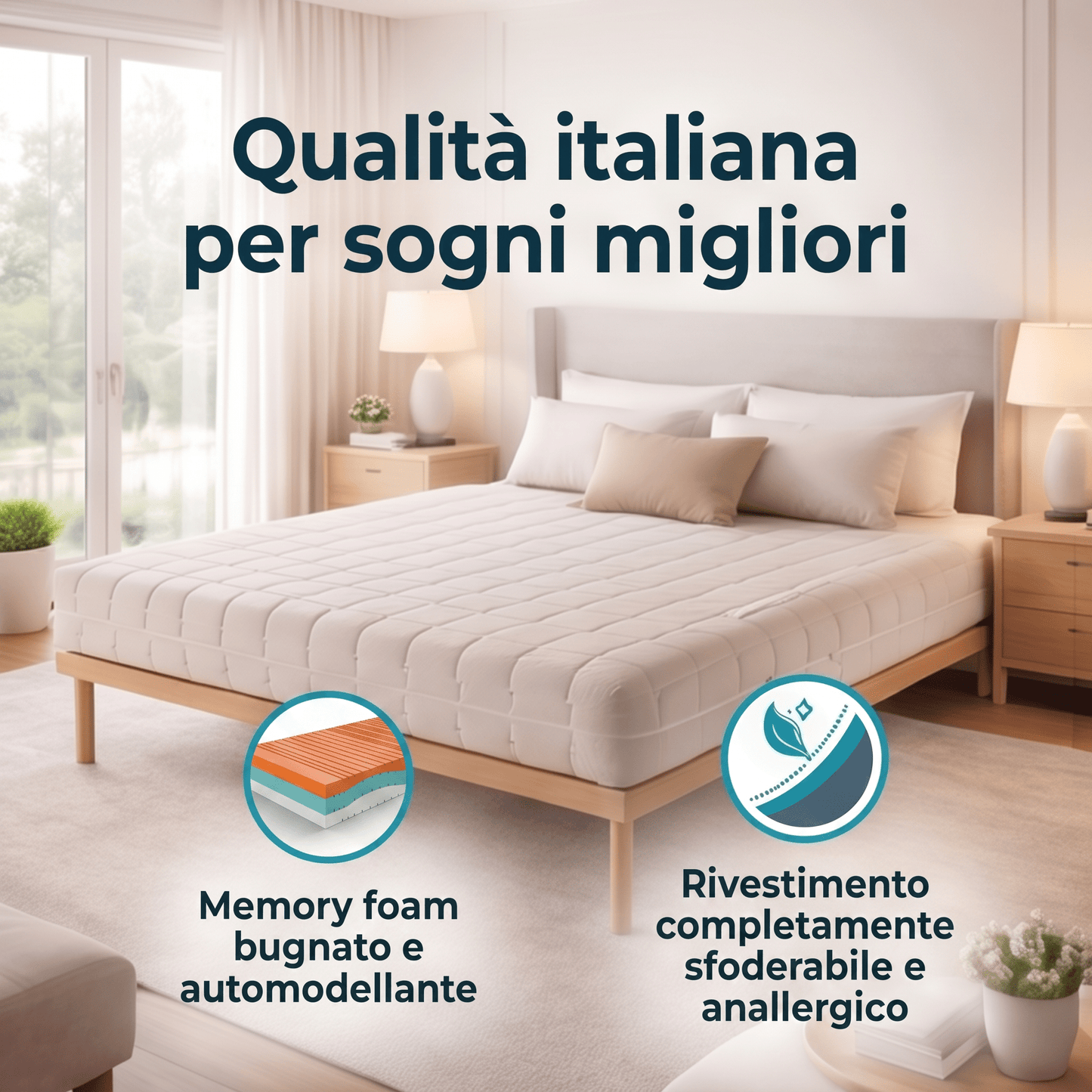 Materasso Memory Multionda Anatomico – 5 cm, 27 cm, 7 Zone | ONDA MEMORY - 80x190 Singolo standard - JoyShop Materassi