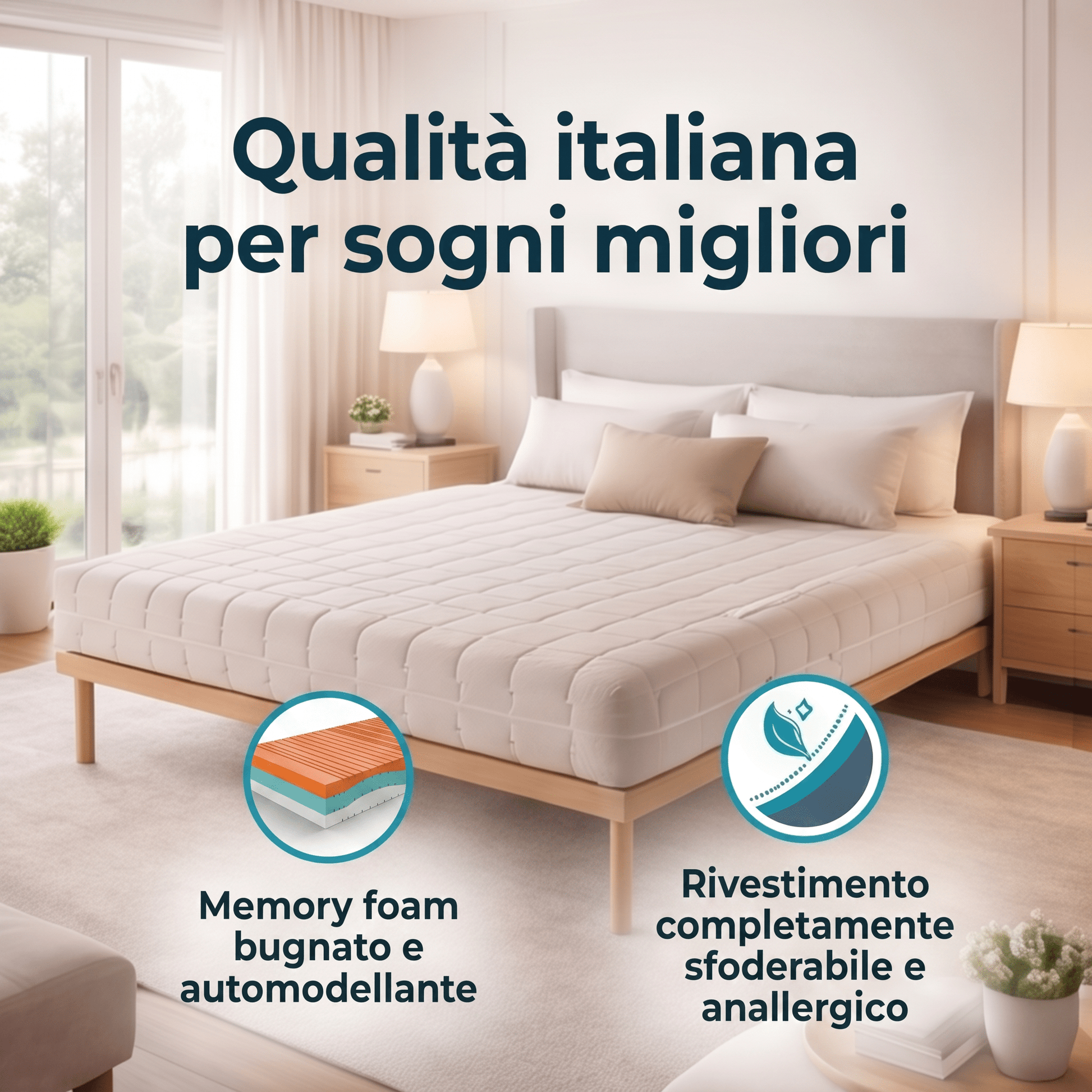Materasso Memory Multionda Anatomico – 5 cm, 27 cm, 7 Zone | ONDA MEMORY - 80x190 Singolo standard - JoyShop Materassi