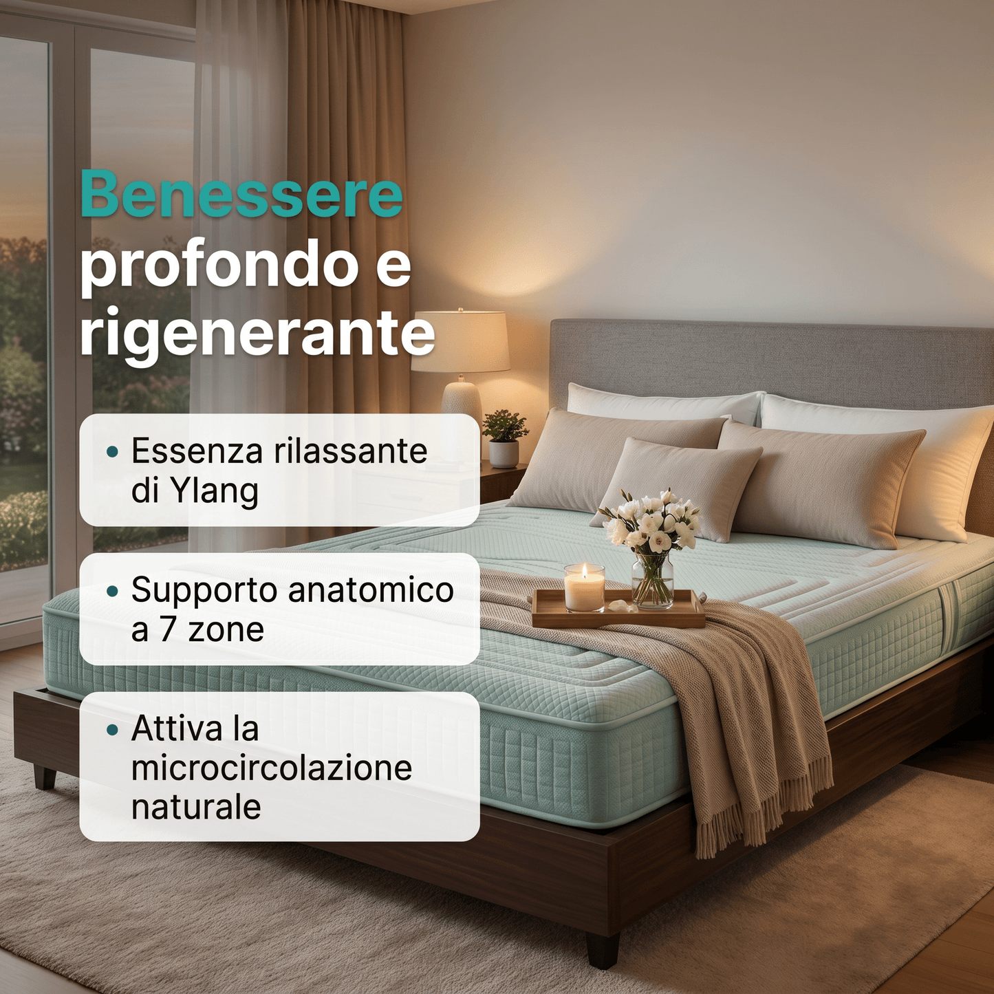 Materasso Memory Ylang H24 Anatomico e Tessuto in BioCeramica - Ylang - 80x190 Singolo standard - JoyShop Materassi
